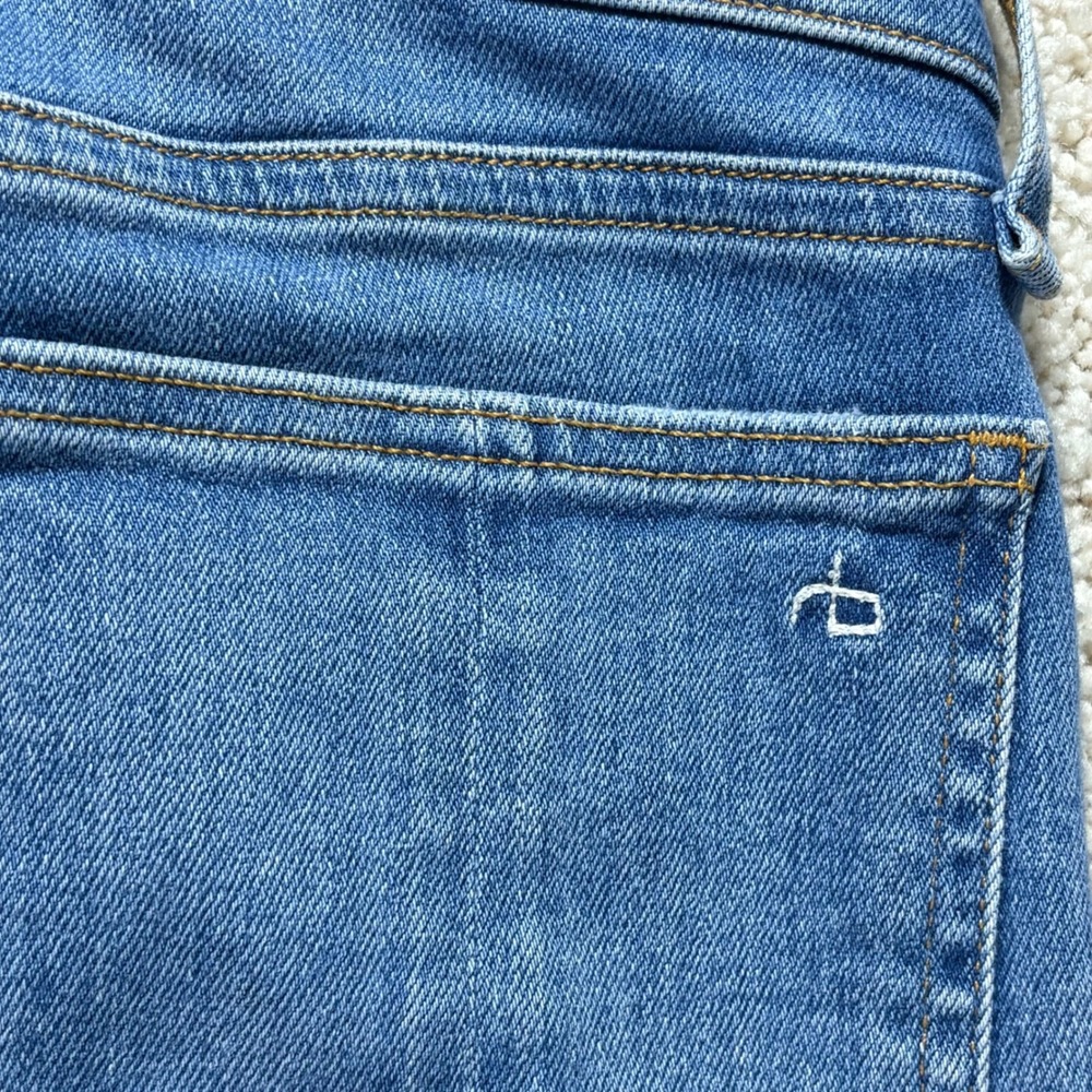 Rag Bone Mid Rise Ankle Skinny Jeans‎ Blue Frayed Raw Hem Size 25 - Picture 8 of 9